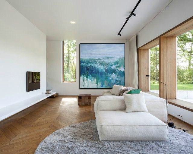Huge Abstract Painting On Canvas,Oversized Abstract Landscape Oil Painting,Hand Paint Large Art,Blue,Green,Gray.etc